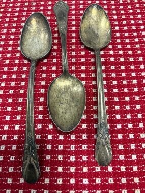 Vintage Silver-Tone Serving Spoons - Set of 3